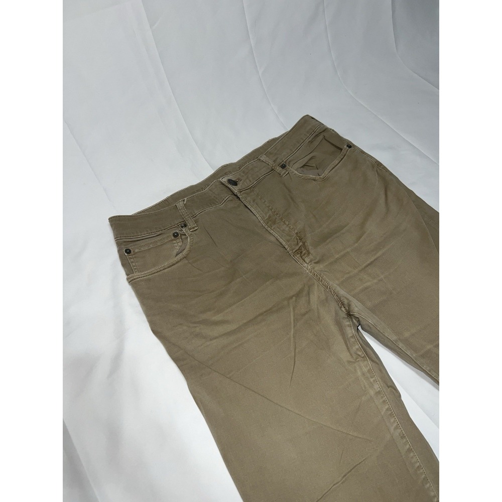 American Eagle Slim Straight Jeans Mens 38x36 Tan Stretch Flex